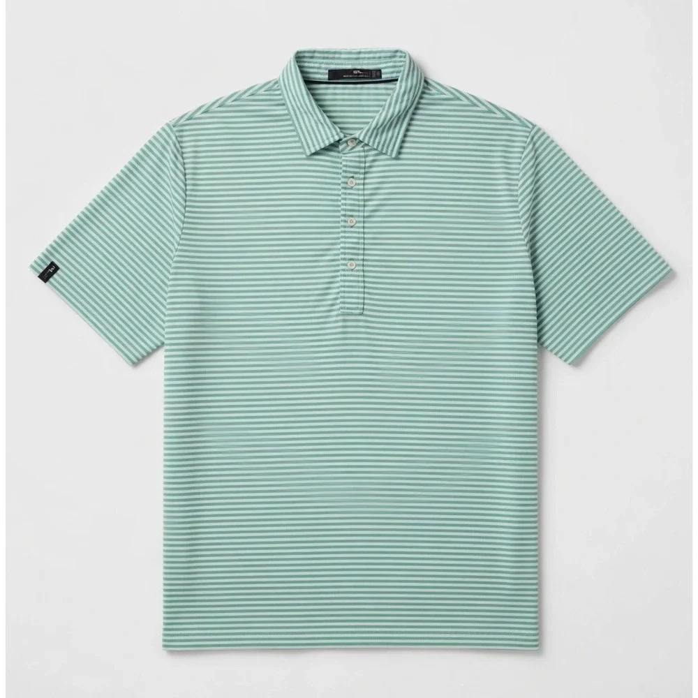 RLX Ralph Lauren Green White‎ Striped Polo Shirt XXL